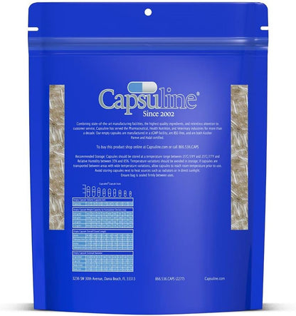 Capsuline Size 00 Clear Empty Gelatine Capsules – 500 Count
