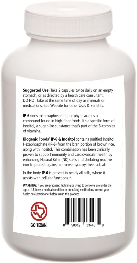 IP6 - Inositol Hexaphosphate & Inositol - Natural Immune Support, Veggie Capsules - görsel 3