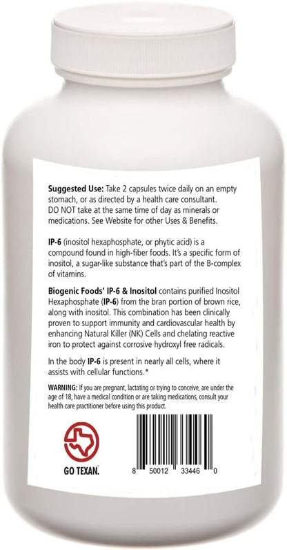 IP6 - Inositol Hexaphosphate & Inositol - Natural Immune Support, Veggie Capsules