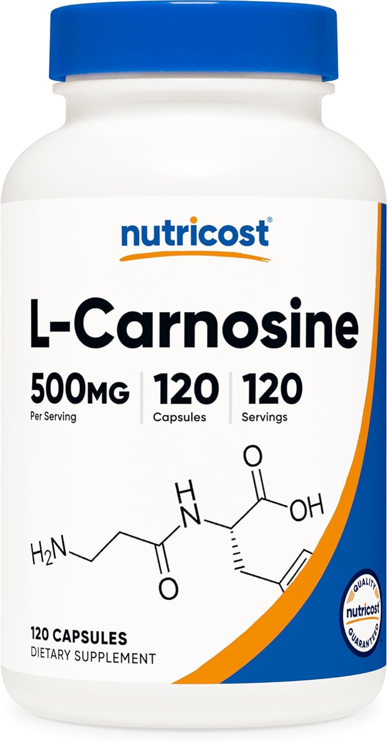 Nutricost L-Carnosine 500mg, 120 Capsules - Gluten-free & Non-GMO - görsel 1