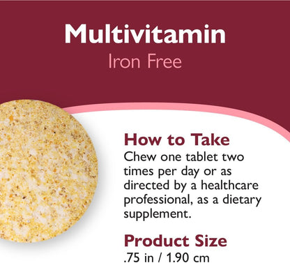 Celebrate Vitamins Bariatric Multivitamin Chewable, Iron-Free – Orange (60 Tablets)