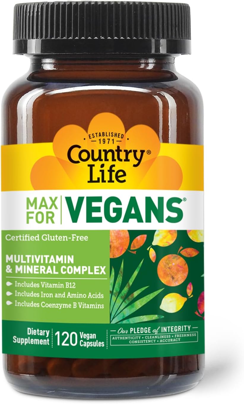 Country Life Max for Vegans - Daily Multivitamin with Coenzyme B Vitamins - 120 Vegan Capsules - görsel 2