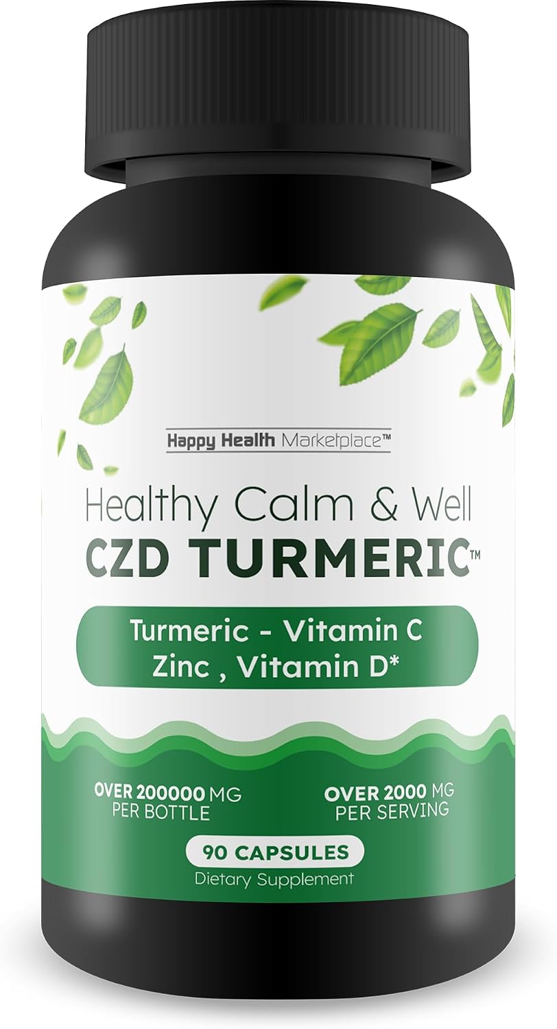 Healthy Calm & Well CDZ Capsules - Immune Support with Vitamin C, D, Zinc, Turmeric and Magnesium - görsel 1