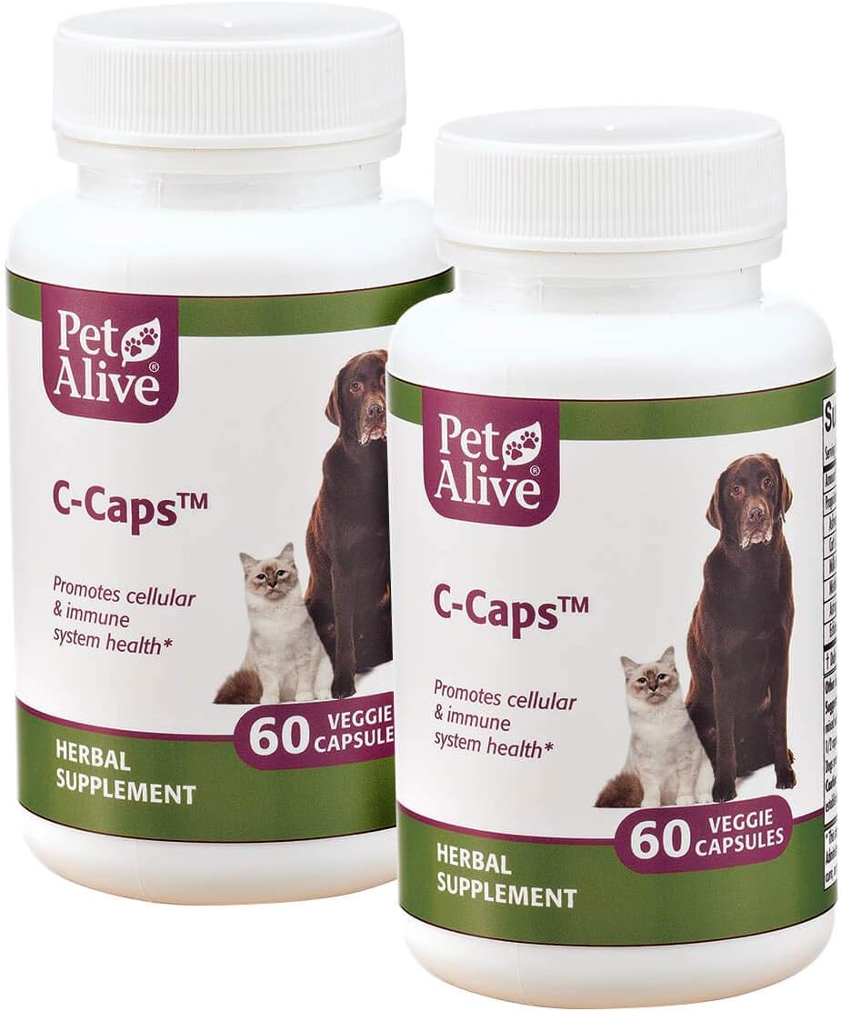PetAlive C-Caps - All-Natural Herbal Supplement for Dogs and Cats - 60 Vegetable Capsules - görsel 8