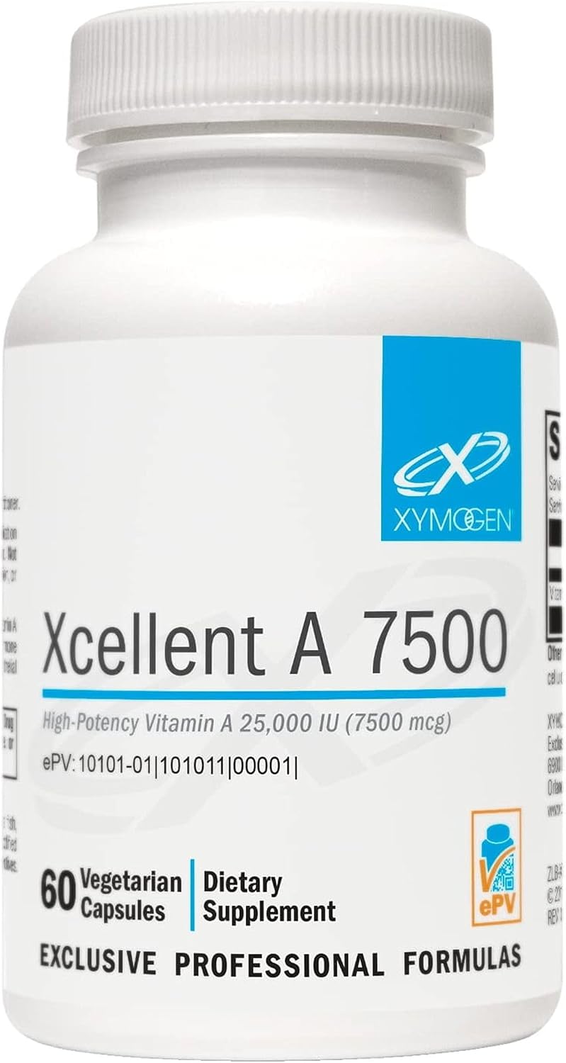 XYMOGEN Xcellent A 7500 – Vitamin A (Retinyl Palmitate) 7,500 mcg, 60 Capsules - görsel 1
