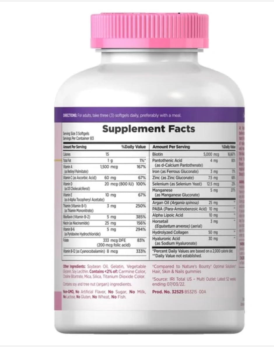Nature's Bounty Hair, Skin and Nails, 250 Softgels (2 Pack) - görsel 5