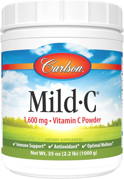 Carlson Mild-C Vitamin C Powder - for Immune Function Support, 1,000 g