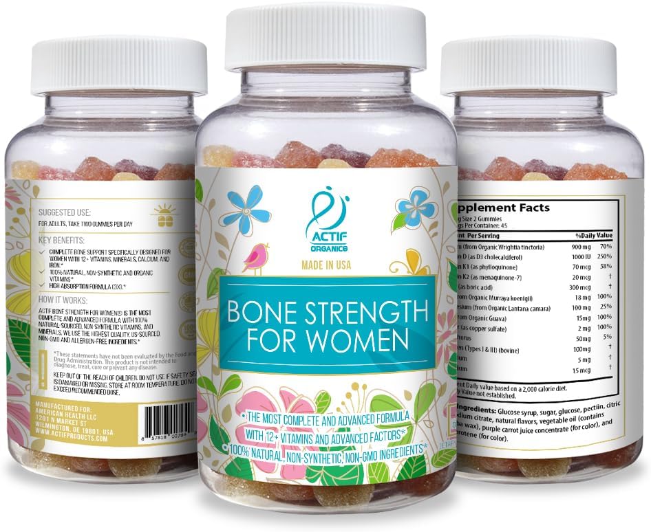 ACTIF Bone Strength Support for Women – 12+ Advanced Factors, 90 Capsules - görsel 4