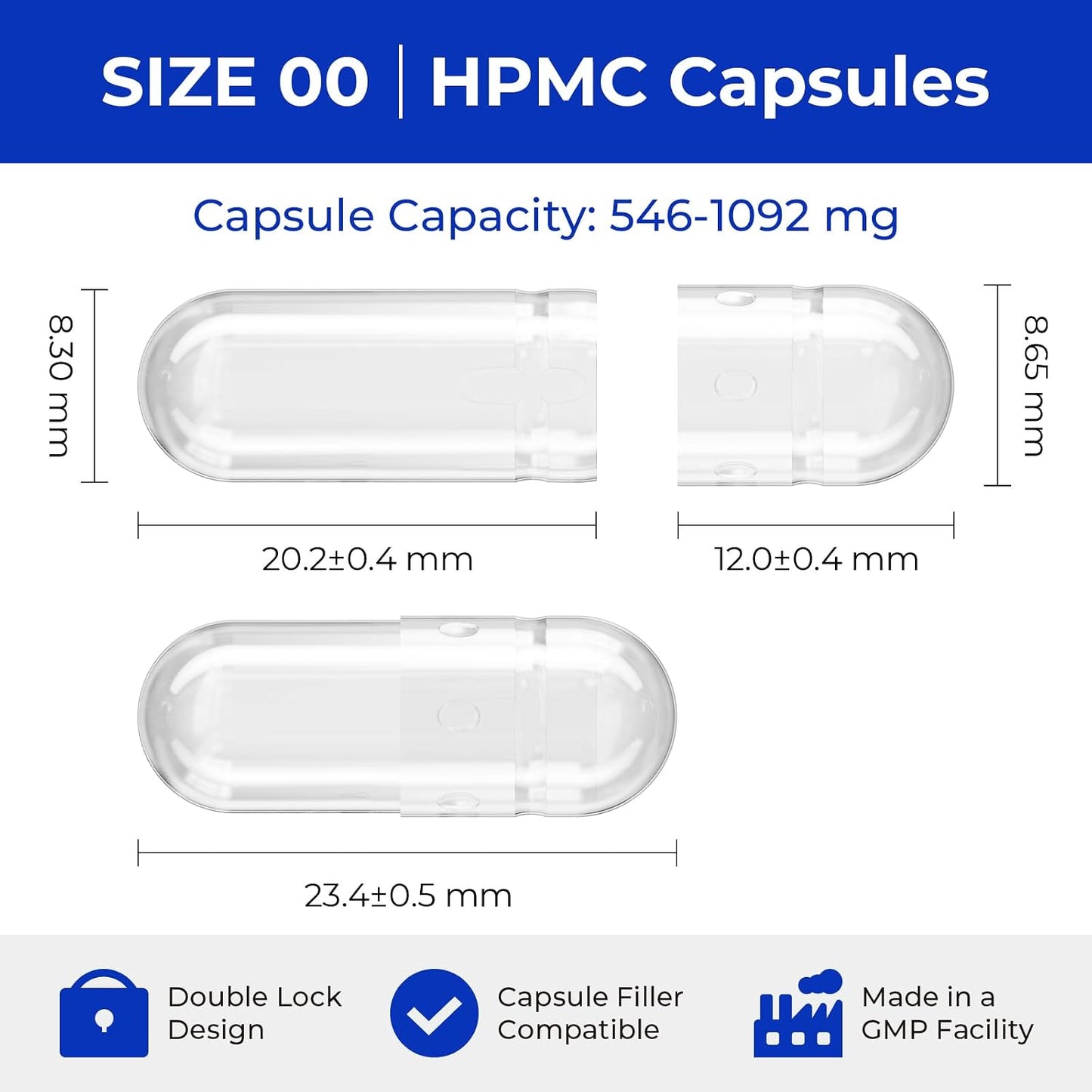 Empty Vegan Capsules Size 00 – 100 Capsules for DIY Vegetable Capsules by ATLEMISME - görsel 2