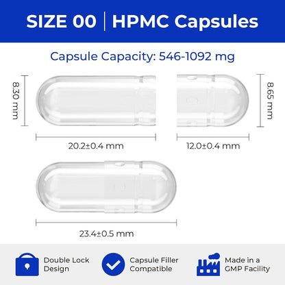 Empty Vegan Capsules Size 00 – 100 Capsules for DIY Vegetable Capsules by ATLEMISME