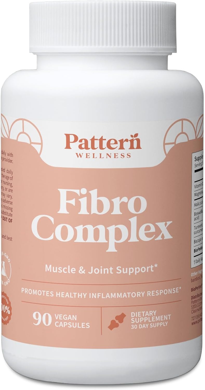 Pattern Wellness Fibro Complex – Advanced Formula with BioPerine® for Nutrient Absorption – Supports Muscle, Joint & Mobility Health – 90 Vegan Capsules - görsel 1