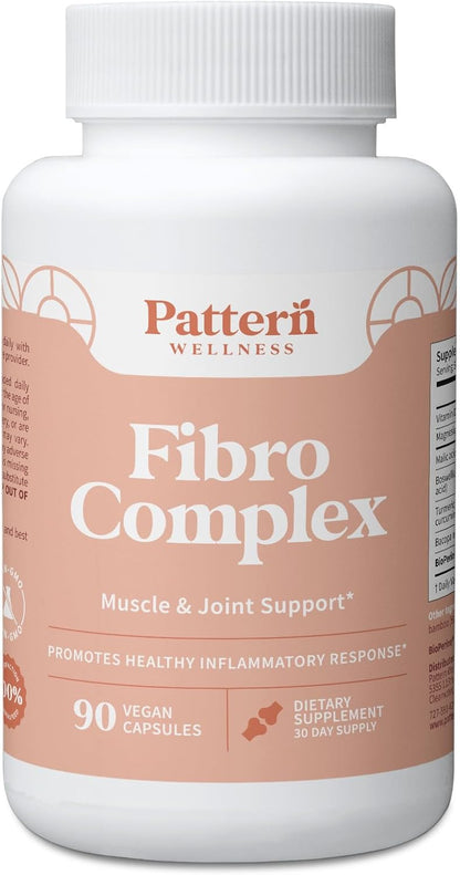 Pattern Wellness Fibro Complex – Advanced Formula with BioPerine® for Nutrient Absorption – Supports Muscle, Joint & Mobility Health – 90 Vegan Capsules