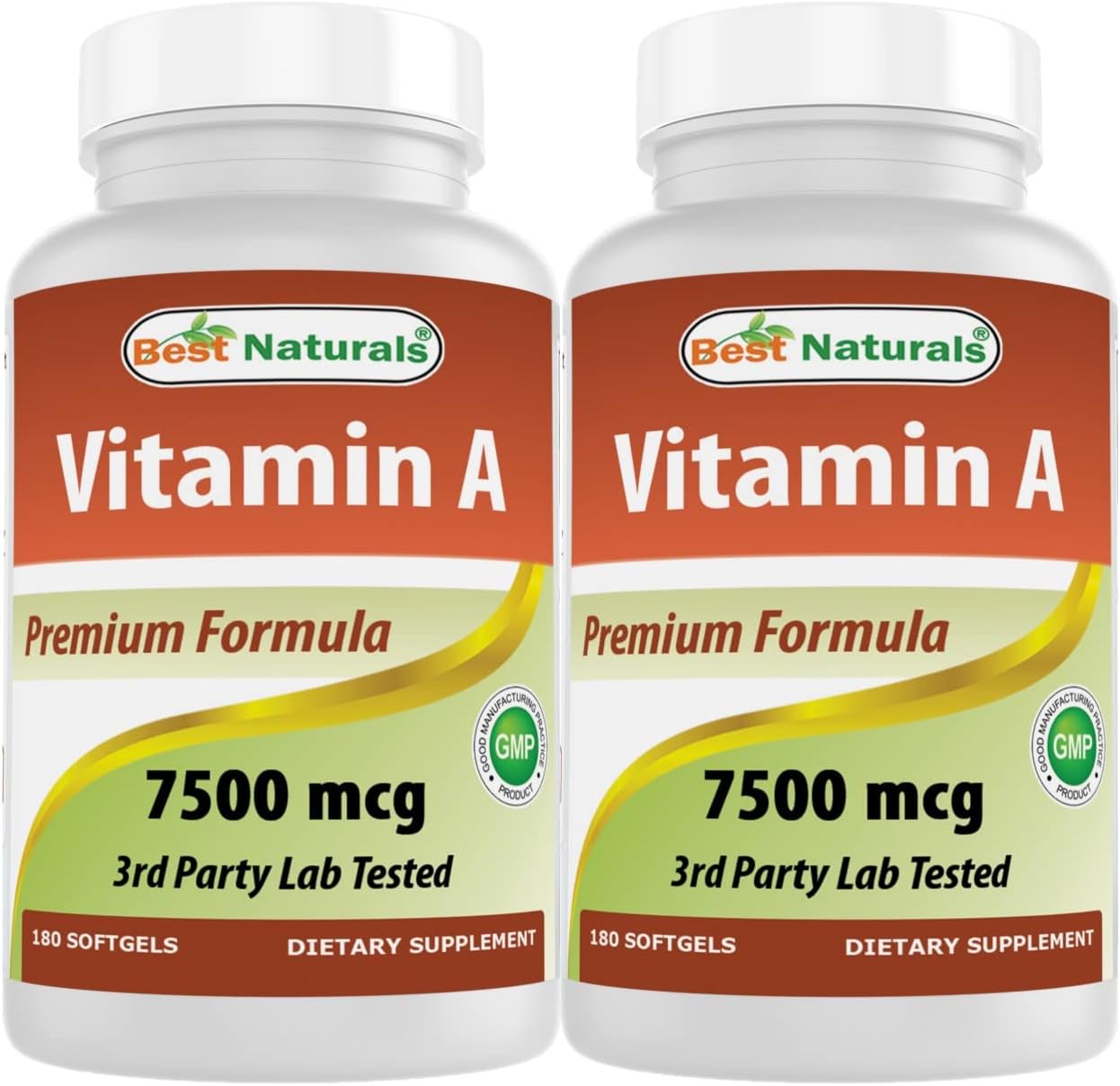 Best Naturals Vitamin A 25000 IU (7500 mcg) - 180 Softgels (Pack of 2) - görsel 1