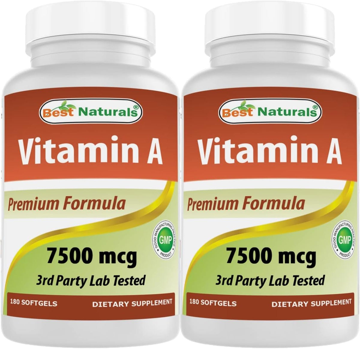 Best Naturals Vitamin A 25000 IU (7500 mcg) - 180 Softgels (Pack of 2) - görsel 1