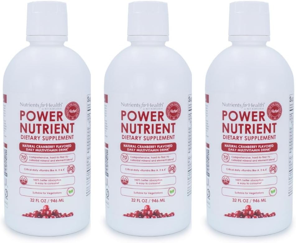 Rawleigh Power Nutrient Liquid Multivitamin – Daily Vitamin & Trace Mineral Supplement, Cranberry Flavour, 946 ml - görsel 10