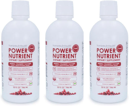 Rawleigh Power Nutrient Liquid Multivitamin – Daily Vitamin & Trace Mineral Supplement, Cranberry Flavour, 946 ml
