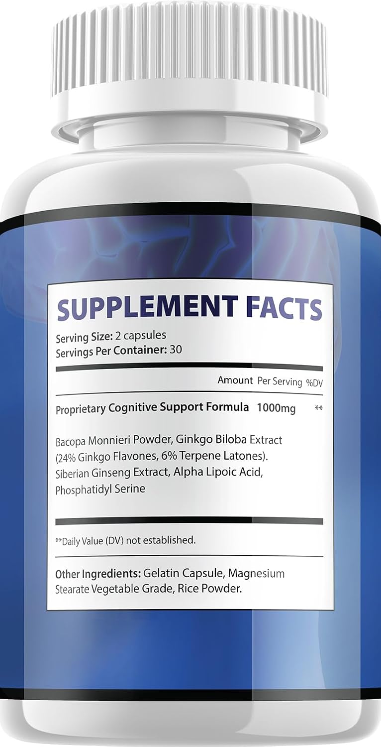(5 Pack) Neuro Thrive Brain Supplement – Memory & Cognitive Support – 300 Capsules - görsel 3