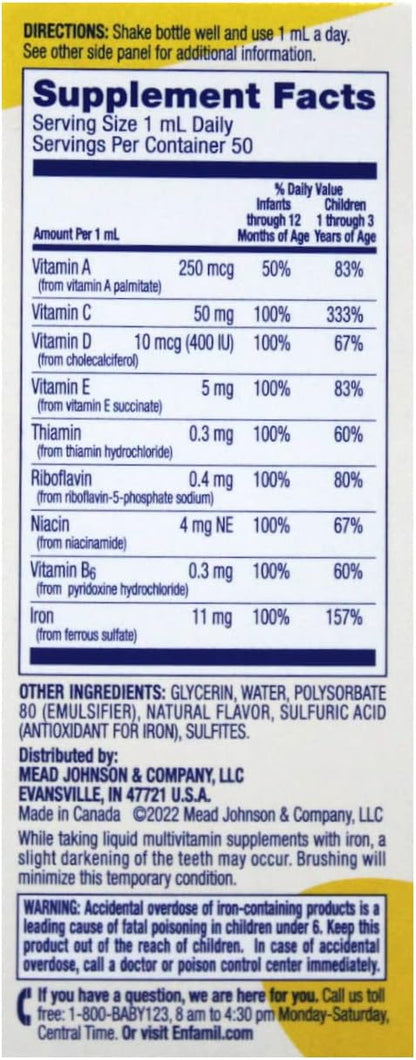 Enfamil Poly-Vi-Sol Multivitamin Supplement Drops with Iron