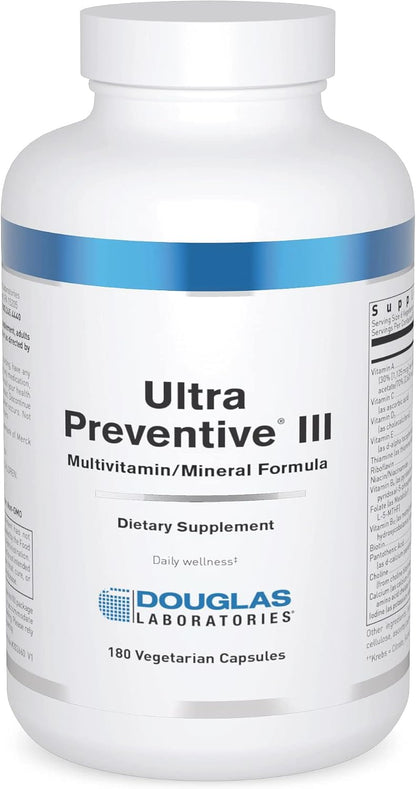 Douglas Laboratories Ultra Preventive III | Comprehensive Multivitamin and Mineral Supplement | 180 Capsules