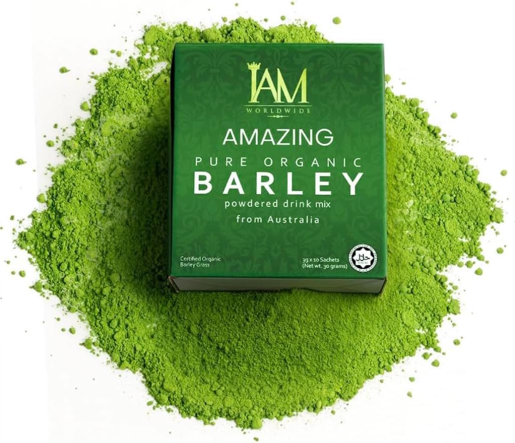 IAM Amazing Pure Organic Barley Powder Drink - Barley Green Natural Blend (10 Sachets) - görsel 4