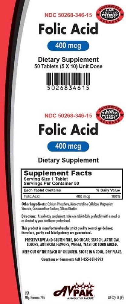 Folic Acid 400 µg, 50 Tablets - görsel 1
