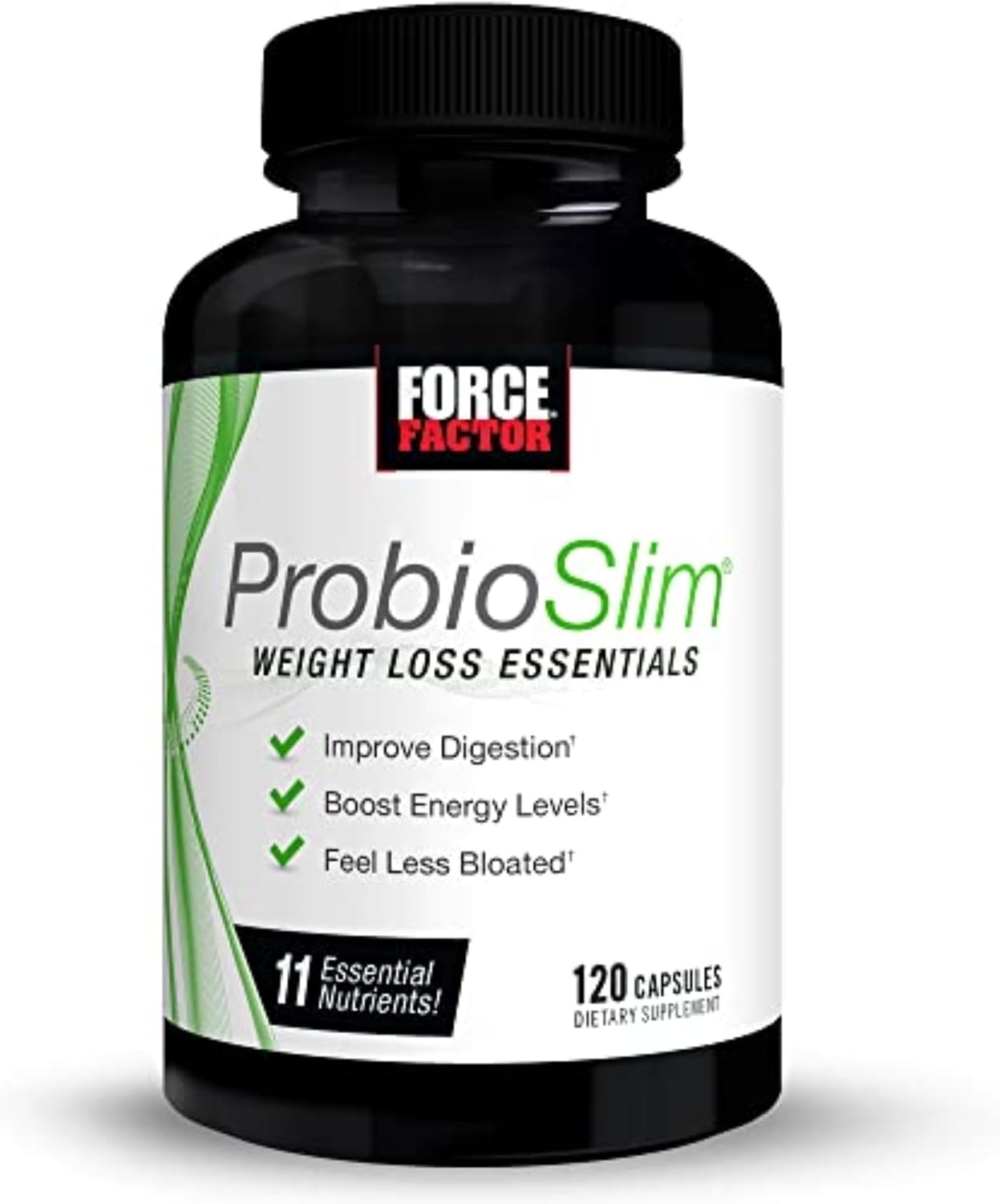 Force Factor ProbioSlim Weight Loss Essentials – Metabolism Support with Probiotics, Prebiotic Fibre & Green Tea Extract, 120 Capsules - görsel 1