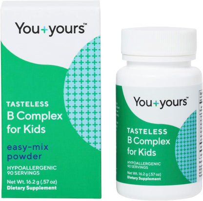 You+yours Tasteless B Complex Powder for Children - B1, B3, B5, B6, Methylfolate and Methyl B12