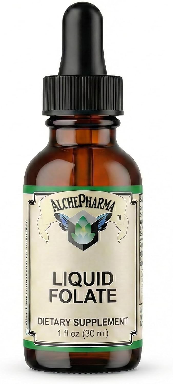 AlchePharma Folinic Acid Liquid - 667 mcg DFE (400 mcg Folinic Acid), 800 Servings - görsel 1