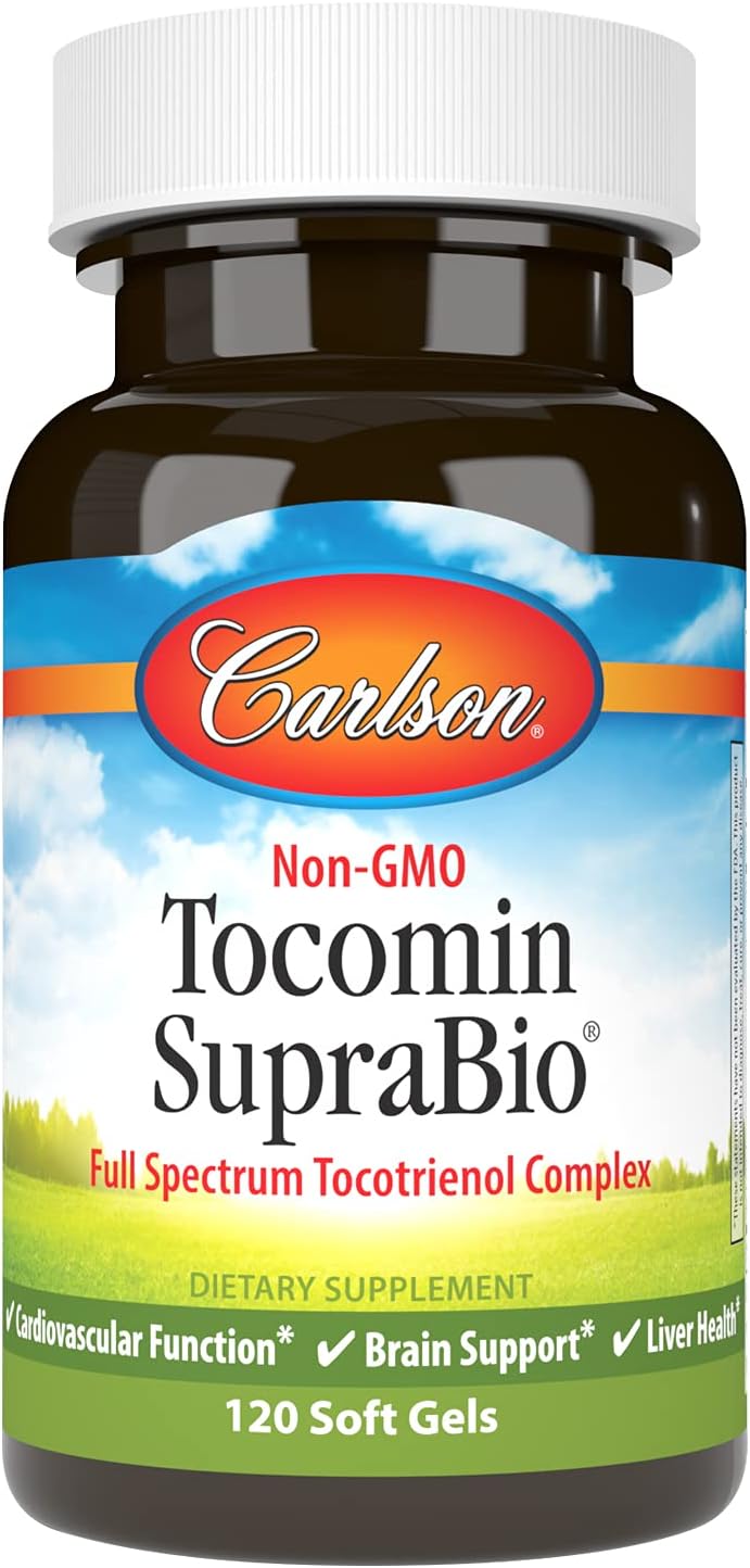 Carlson - Tocomin SupraBio, Full Spectrum Tocotrienol Complex, Non-GMO Tocotrienols, Alpha, Beta, Gamma, Delta, 120 Softgels - görsel 1