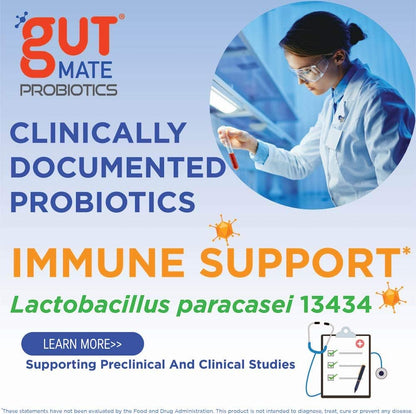 Gut Mate Probiotics with Patented BIO-Tract Micro Pearls - 20 Scientifically Studied Strains