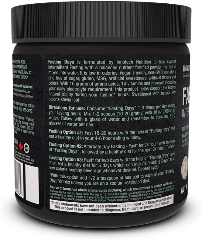 Innotech Nutrition Fasting Days Intermittent Fasting Drink Mix Metabolic & Electrolyte Support 42 Essential Ingredients Mixed Berry 360g - görsel 3