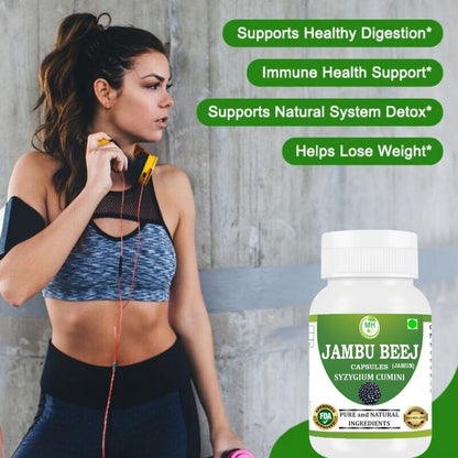Morsan's Jambu Beej Capsules, Pack of 2 x 60 x 500 mg, Vegetarian Capsules, Pure and Natural