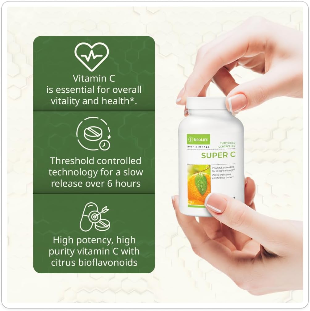 NeoLife Super C - Plant Based Vitamin C Supplement, 430mg with Rutin, Hesperidin & Bioflavonoids, 200 Tablets - görsel 4