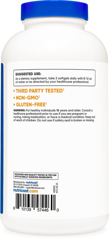 Nutricost Beta Sitosterol 240 Soft gel capsules, 500mg - Non-GMO, Gluten-free Supplement