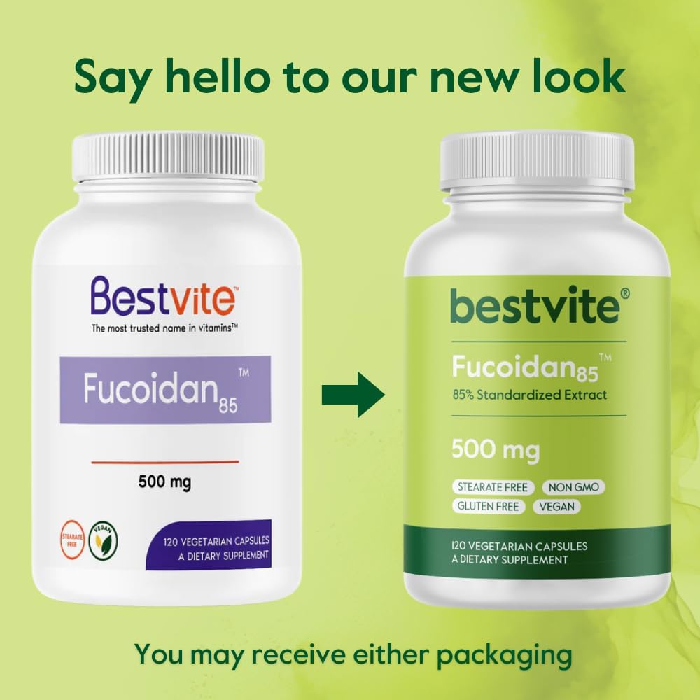 BESTVITE Fucoidan Extract 500mg (Standardised to 85% Fucoidan) - 120 Vegetarian Capsules - görsel 3
