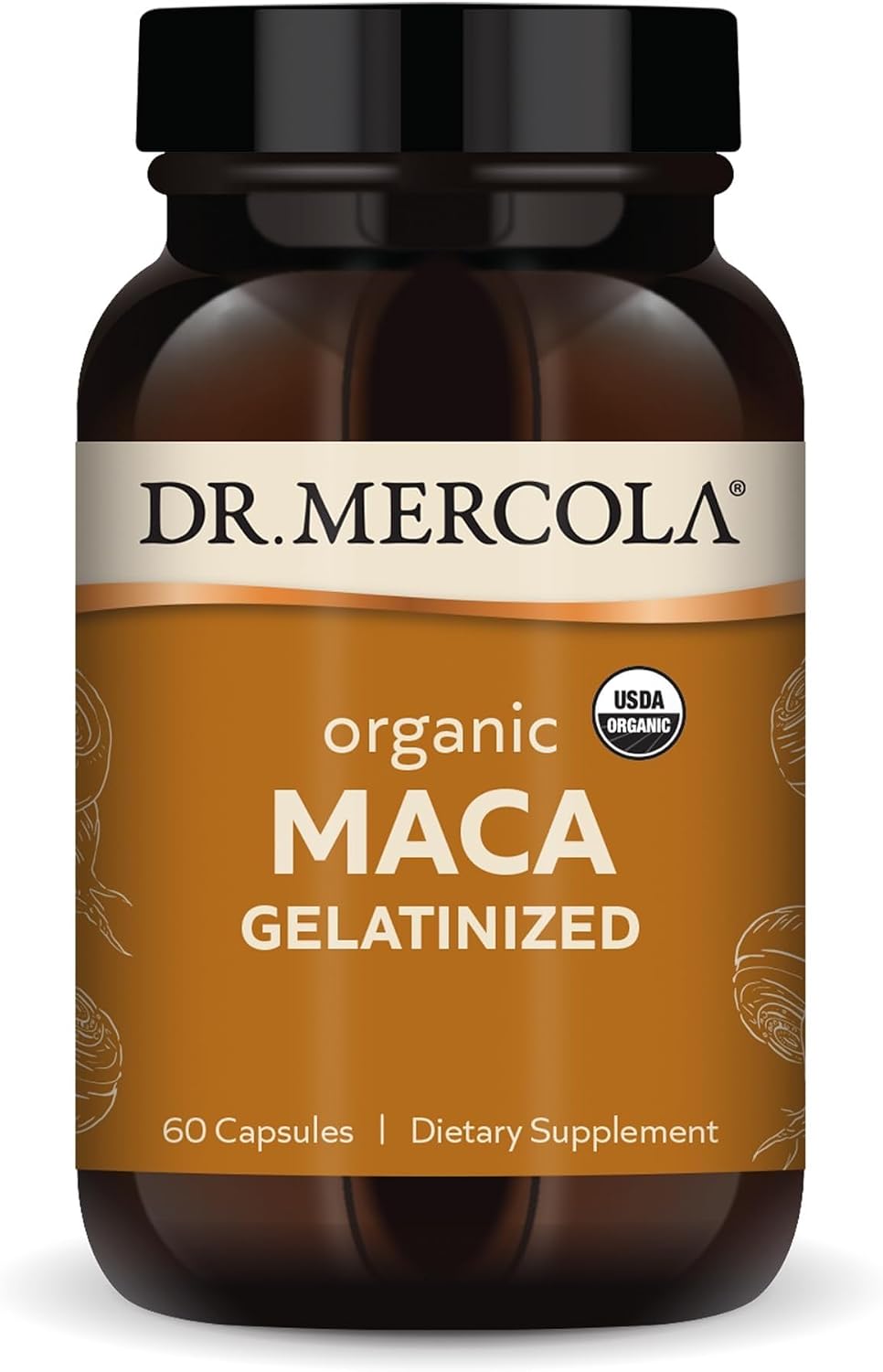 Dr. Mercola Organic Maca - Peruvian Gelatinised Maca Root - Supports Energy & Stress Response - 60 Capsules - görsel 1