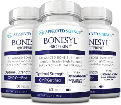 Approved Science Bonesyl - Bone Health Food Supplement with K2, Magnesium, and BioPerine - 360 Tablets