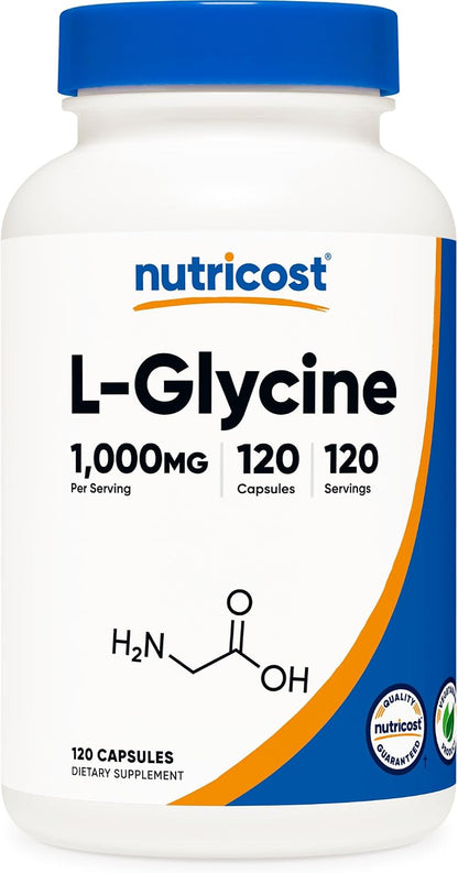 Nutricost L-Glycine 1000mg - 120 Vegetarian Capsules - Non-GMO & Gluten-free