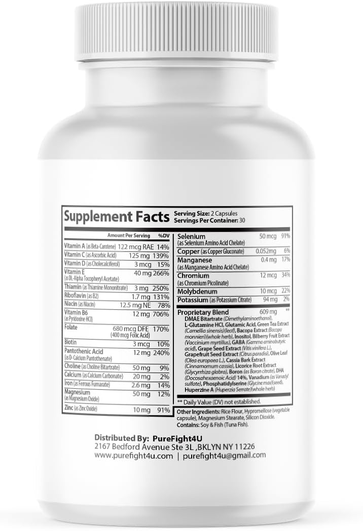 Brain Productivity Supports Focus, Memory & Cognitive Function | Food Supplement | 60 Capsules - görsel 2