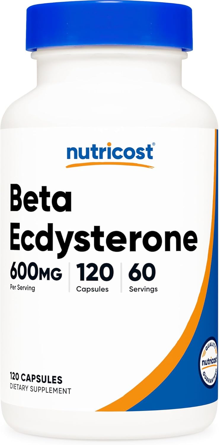 Nutricost Beta Ecdysterone 600mg per Serving, 120 Capsules – Vegan, GM-Free, Gluten-free, 60 Servings - görsel 1