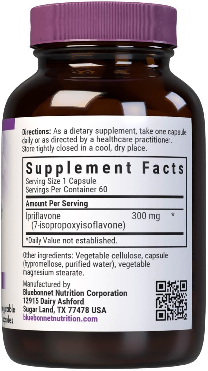 BlueBonnet Nutrition Ipriflavone 300mg – Ostivone – Non-GMO, Vegan, Kosher, Gluten-Free – 60 Vegetable Capsules - görsel 2
