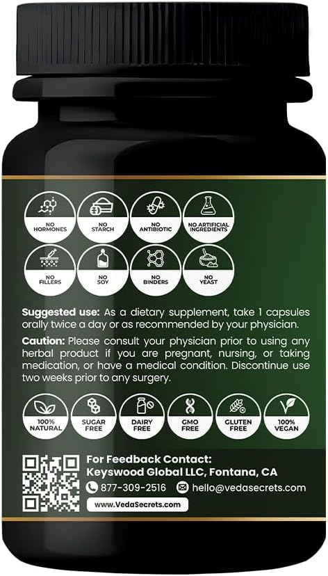 VedaSecrets Organic Amla Capsules - Vitamin C Supplement (60 Count) - görsel 6