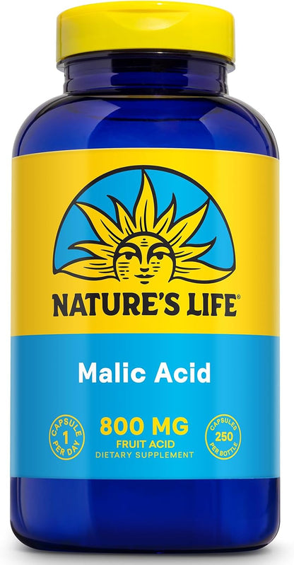 Nature's Life Malic Acid 800 mg, 100 Vegetarian Tablets