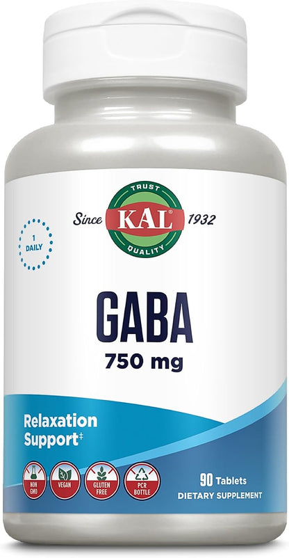 KAL GABA Food Supplement for Calm and Relaxation - 90 Tablets