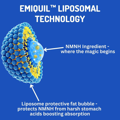 BioImmune Emiquil™ Liposomal NMNH, 500mg – NAD Supplement (NMN Alternative)