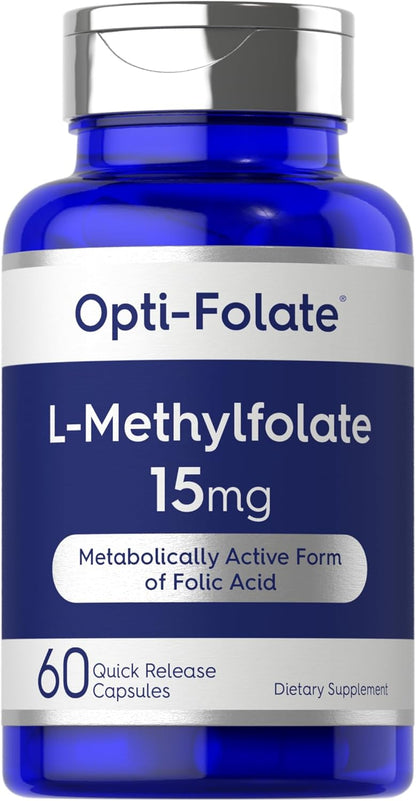 Carlyle L-Methylfolate 15 mg, 60 Capsules - Active Folate (5-MTHF) - Non-GMO, Gluten-free