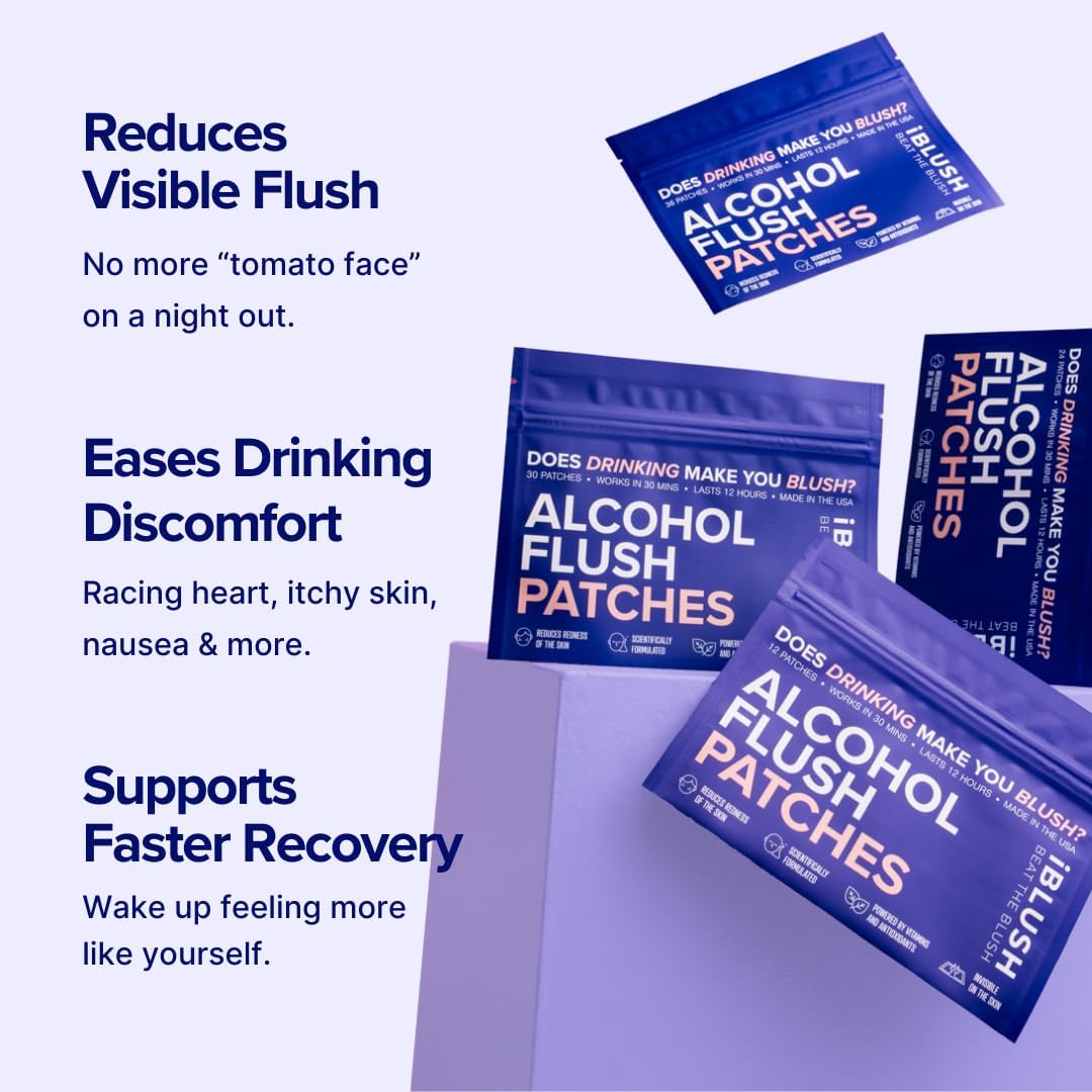 iBLUSH Alcohol Flush Patches – Discreet Support for Redness & Asian Flush (12 Patches) - görsel 2
