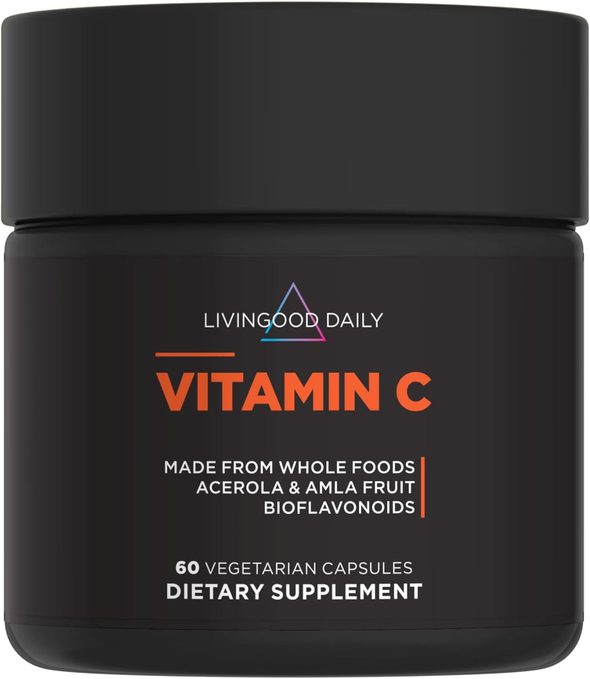Livingood Daily Vitamin C Supplement - 3-in-1 Whole Food-Based with Acerola & Amla Fruit Extracts and Citrus Bioflavonoids - 60 Capsules - görsel 1