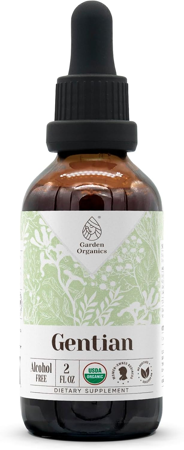 Gentian USDA Organic Alcohol-Free Extract | Dietary Supplement, High-Potency Tincture | Natural Certified Organic Gentian (Gentiana Lutea) Dried Root (4 oz / 118 ml) - görsel 6
