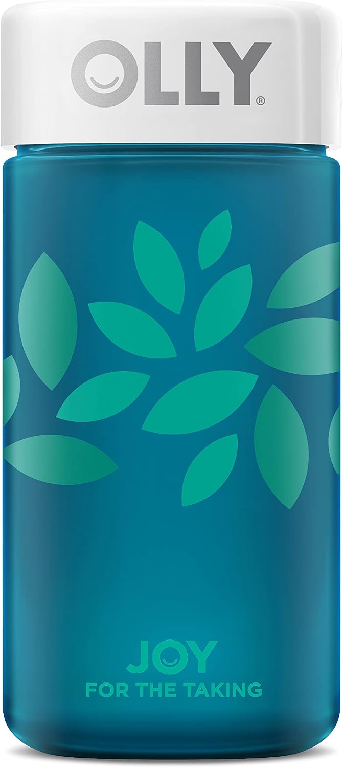 OLLY Joy Jar Gift - Easy Refillable Glass Bottle Vitamin Container, Holds Up to 120 Gummies, Limited Edition 2022 - görsel 1